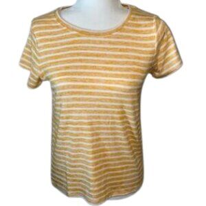 Market & Spruce Juuna Hi Lo Knit Top in yellow and white stripes size xs